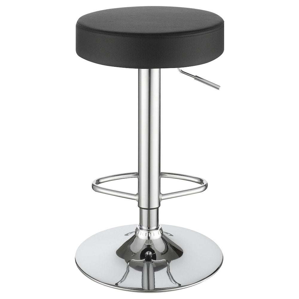 Ramses 29'' Adjustable Bar Stool Chrome and Black - Coaster Co. of America