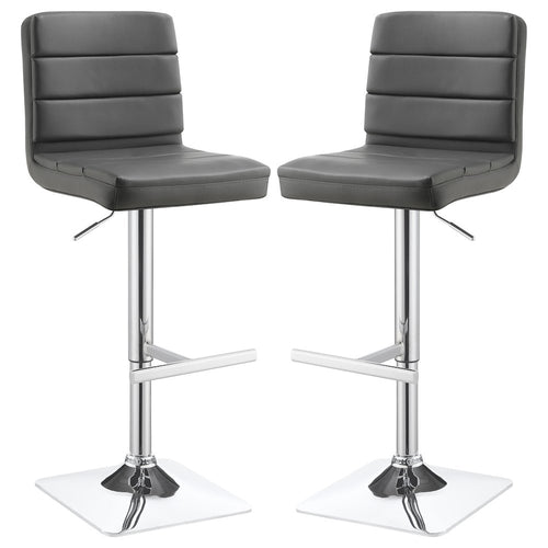 Bianca Upholstered Adjustable Bar Stool Grey (Set of 2) - Coaster Co. of America