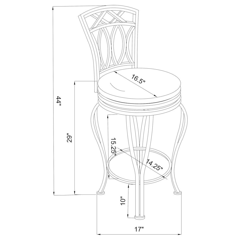 Adamsville Upholstered Swivel Bar Stool Black - Coaster Co. of America