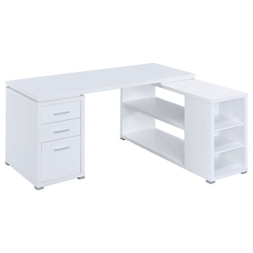 Yvette 60-inch 3-drawer L-Shape Computer Desk White - Coaster Co. of America