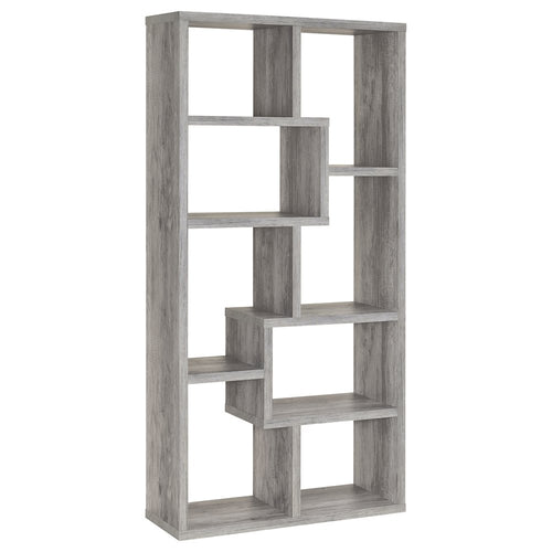 Theo 71-inch 6-shelf Bookshelf Grey Driftwood - Coaster Co. of America
