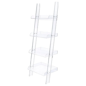 Amaturo 72-inch 4-shelf Acrylic Ladder Bookshelf Clear - Coaster Co. of America