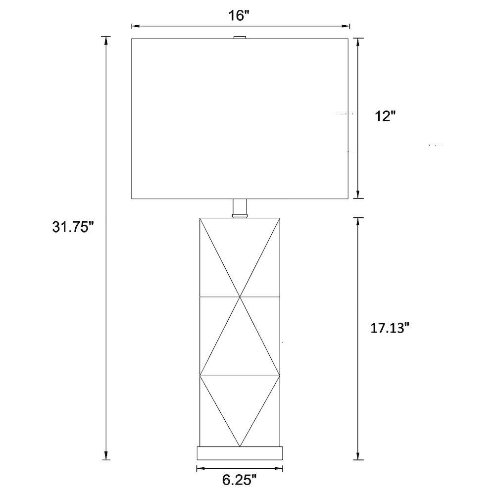 Camie 32-inch Rectangular Shade Geometric Table Lamp White - Coaster Co. of America