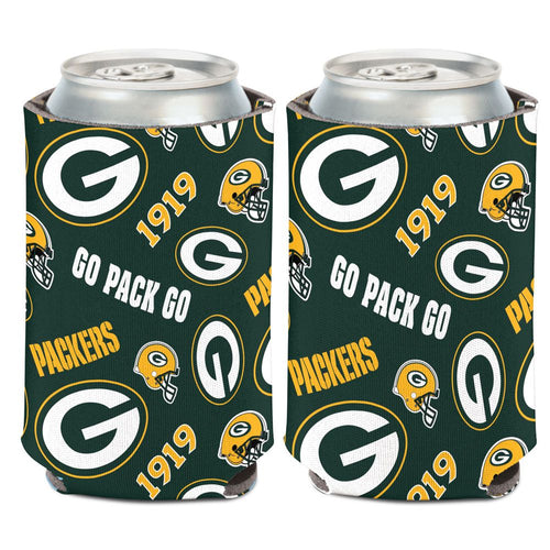 Green Bay Packers Can Cooler Scatterprint Design - WinCraft