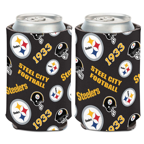 Pittsburgh Steelers Can Cooler Scatterprint Design - WinCraft