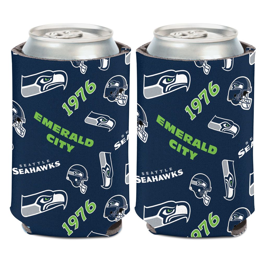Seattle Seahawks Can Cooler Scatterprint Design - WinCraft