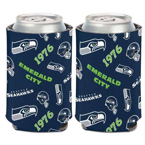 Seattle Seahawks Can Cooler Scatterprint Design - WinCraft