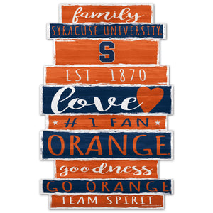 Syracuse Orange Sign 11x17 Wood Family Word - WinCraft