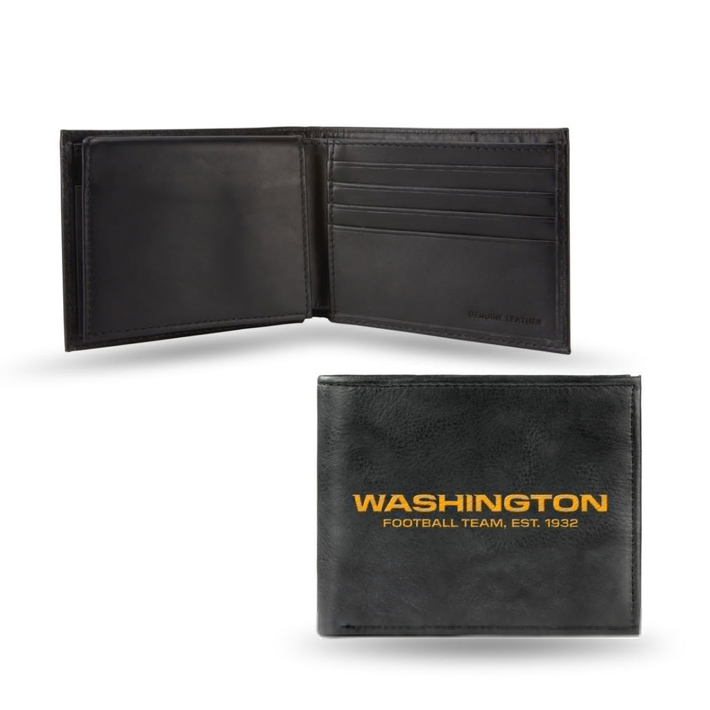 Washington Football Team Wallet Billfold Leather Embroidered Black -