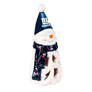 New York Giants Statue 8 Inch LED Snowman - Evergreen Enterprises