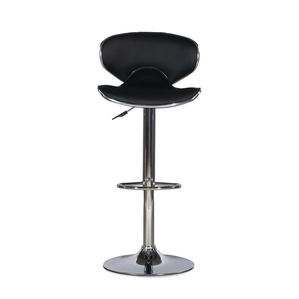 Chrome and Black PU Barstool - Powell