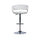 White Faux Leather Barrel & Chrome Adjustable Height Bar Stool - Powell
