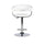 White Faux Leather Barrel & Chrome Adjustable Height Bar Stool - Powell