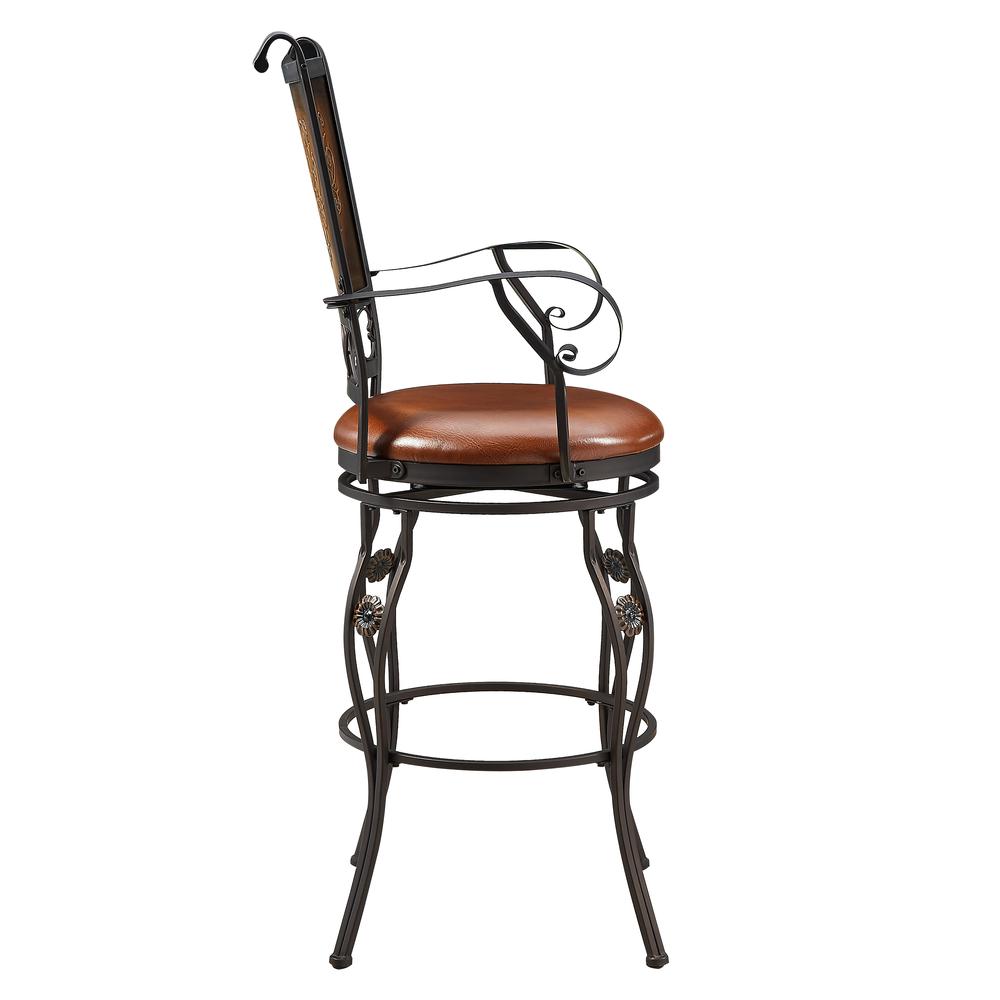 Big & Tall Copper Stamped Back Barstool with Arms - Powell