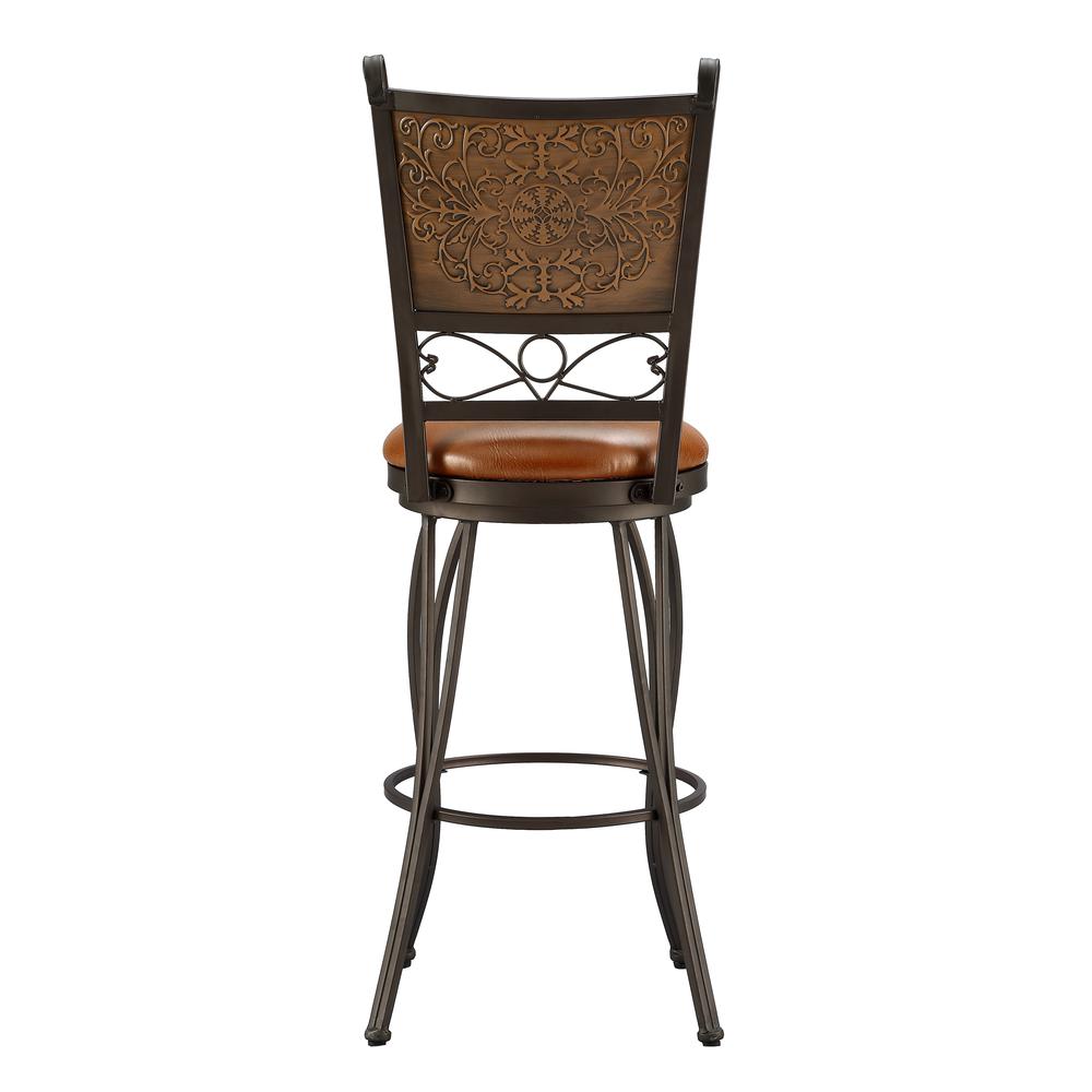 Bronze with Muted Copper Stamped Back Bar Stool, 28'' Seat Height - Powell