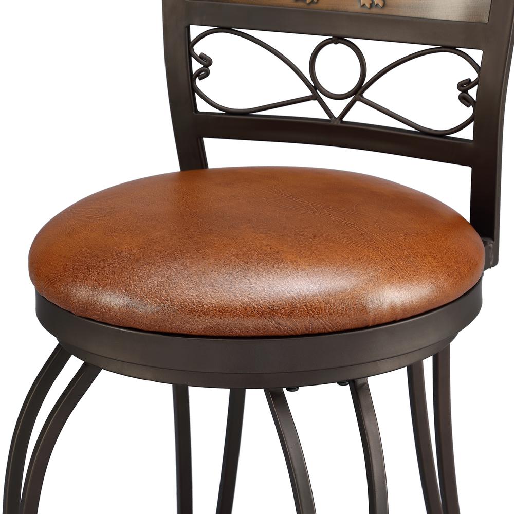 Bronze with Muted Copper Stamped Back Bar Stool, 28'' Seat Height - Powell