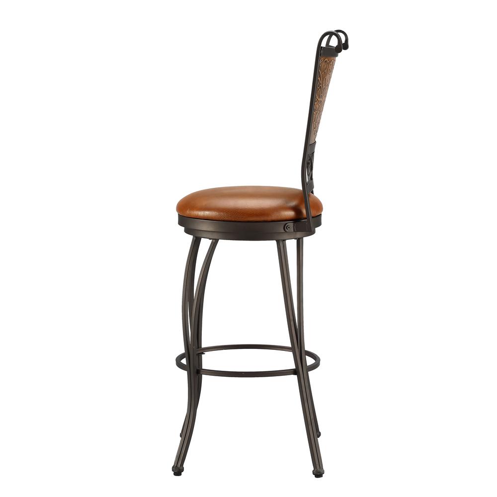 Bronze with Muted Copper Stamped Back Bar Stool, 28'' Seat Height - Powell