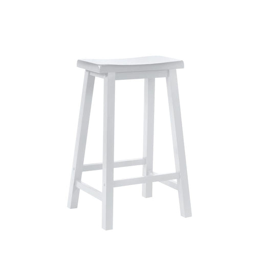 White Saddle Bar Stool - Powell
