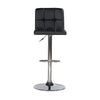 Black Quilted Faux Leather & Chrome Adjustable Height Bar Stool - Powell