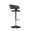 Black Faux Leather Barrel & Chrome Adjustable Height Bar Stool - Powell