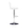 White Quilted Faux Leather & Chrome Adjustable Height Bar Stool - Powell