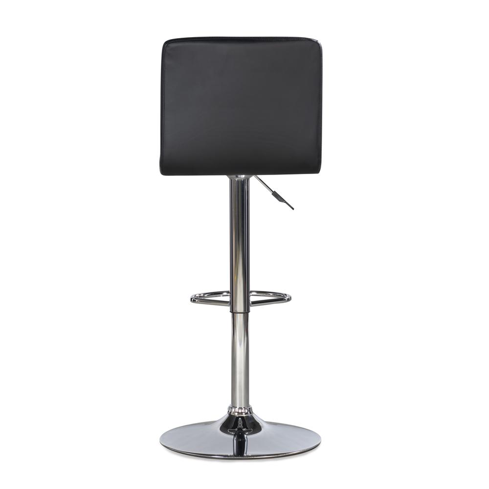 Black Quilted Faux Leather & Chrome Adjustable Height Bar Stool - Powell