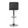 Black Quilted Faux Leather & Chrome Adjustable Height Bar Stool - Powell