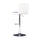 White Quilted Faux Leather & Chrome Adjustable Height Bar Stool - Powell