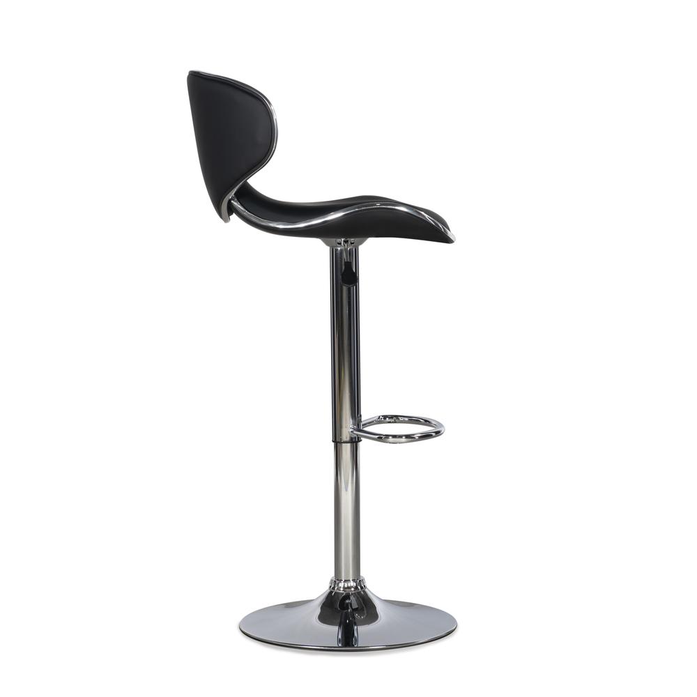 Chrome and Black PU Barstool - Powell