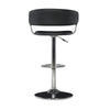 Black Faux Leather Barrel & Chrome Adjustable Height Bar Stool - Powell
