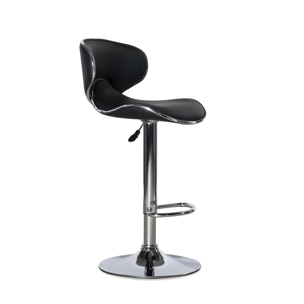 Chrome and Black PU Barstool - Powell