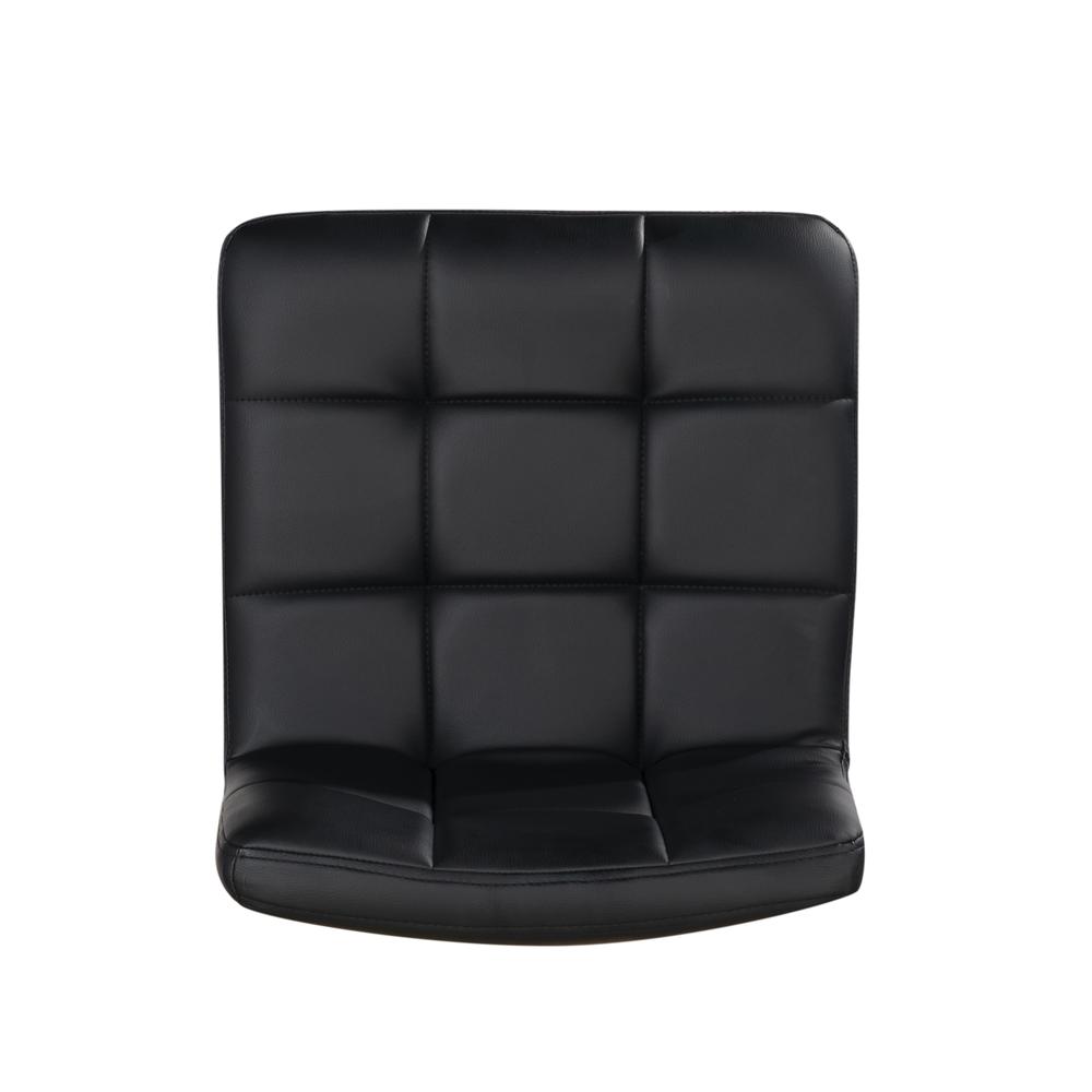 Black Quilted Faux Leather & Chrome Adjustable Height Bar Stool - Powell