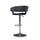 Black Faux Leather Barrel & Chrome Adjustable Height Bar Stool - Powell