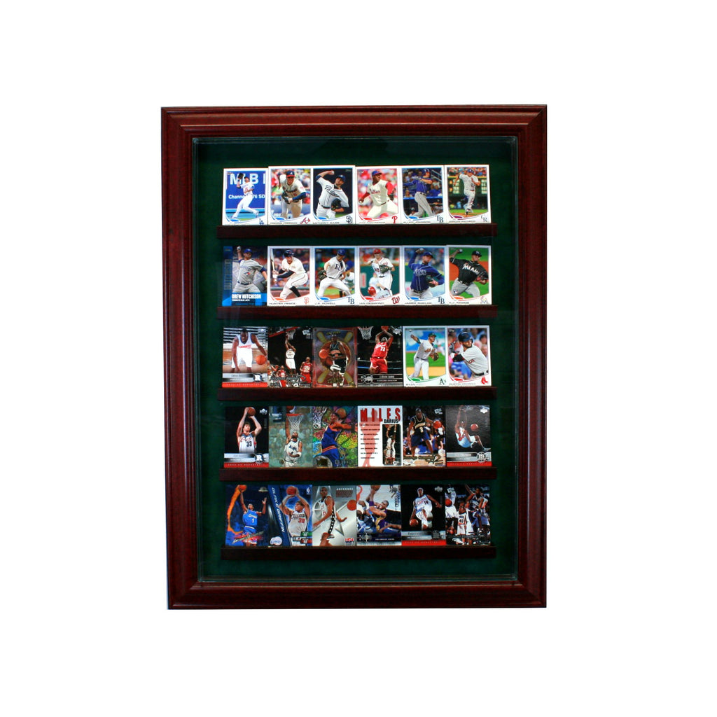 30 Card Cabinet Style Display Case with Cherry Moulding