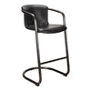Freeman Barstool Onyx Black Leather - Set Of Two - Moe's