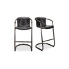 Freeman Barstool Onyx Black Leather - Set Of Two - Moe's