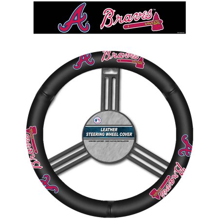 Atlanta Braves Steering Wheel Cover Leather CO -