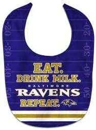 Baltimore Ravens Baby Bib All Pro Style Eat Drink Milk Design - WinCraft