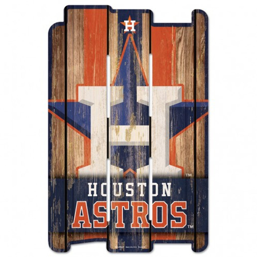 Houston Astros Sign 11x17 Wood Fence Style - Wincraft