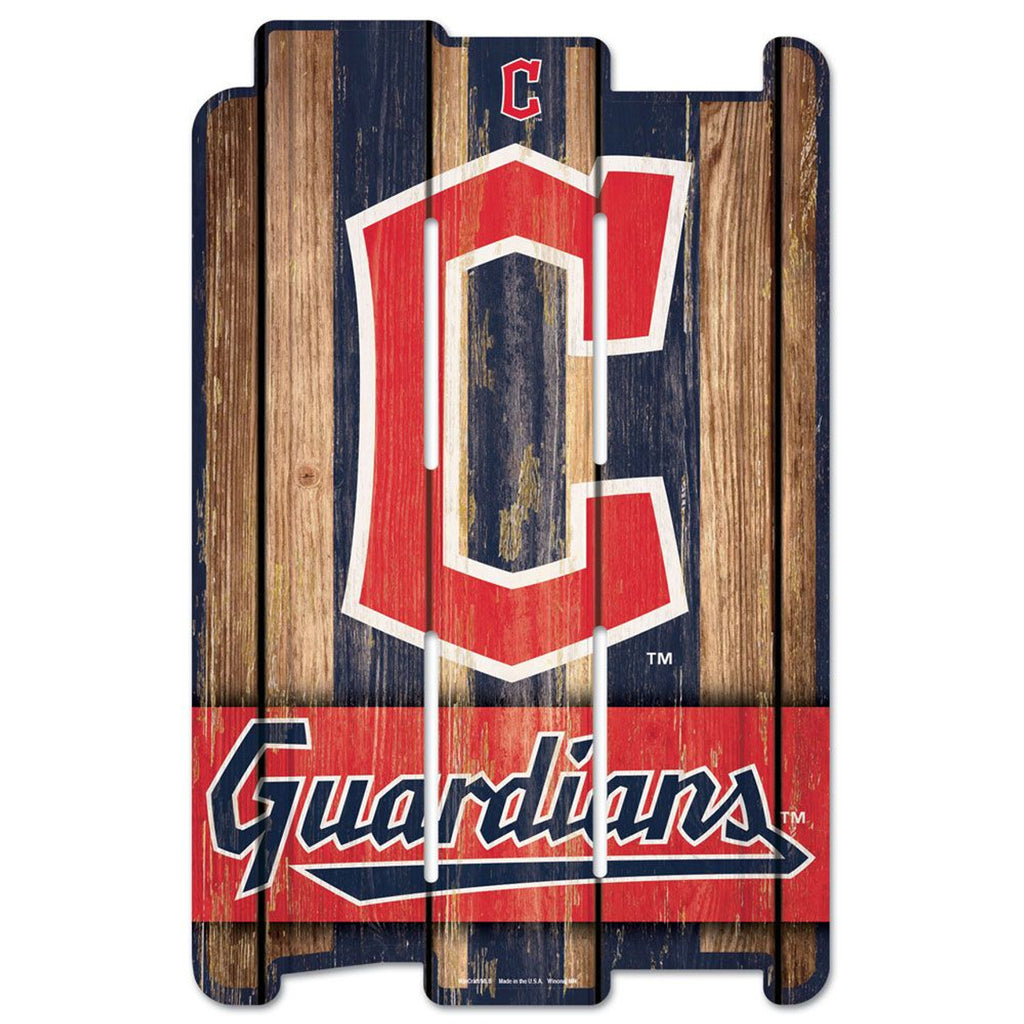 Cleveland Guardians Sign 11x17 Wood Fence Style - WinCraft