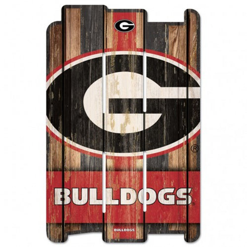 Georgia Bulldogs Sign 11x17 Wood Fence Style - WinCraft