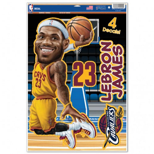 Cleveland Cavaliers Decal 11x17 Multi Use LeBron James Caricature Design CO - WinCraft