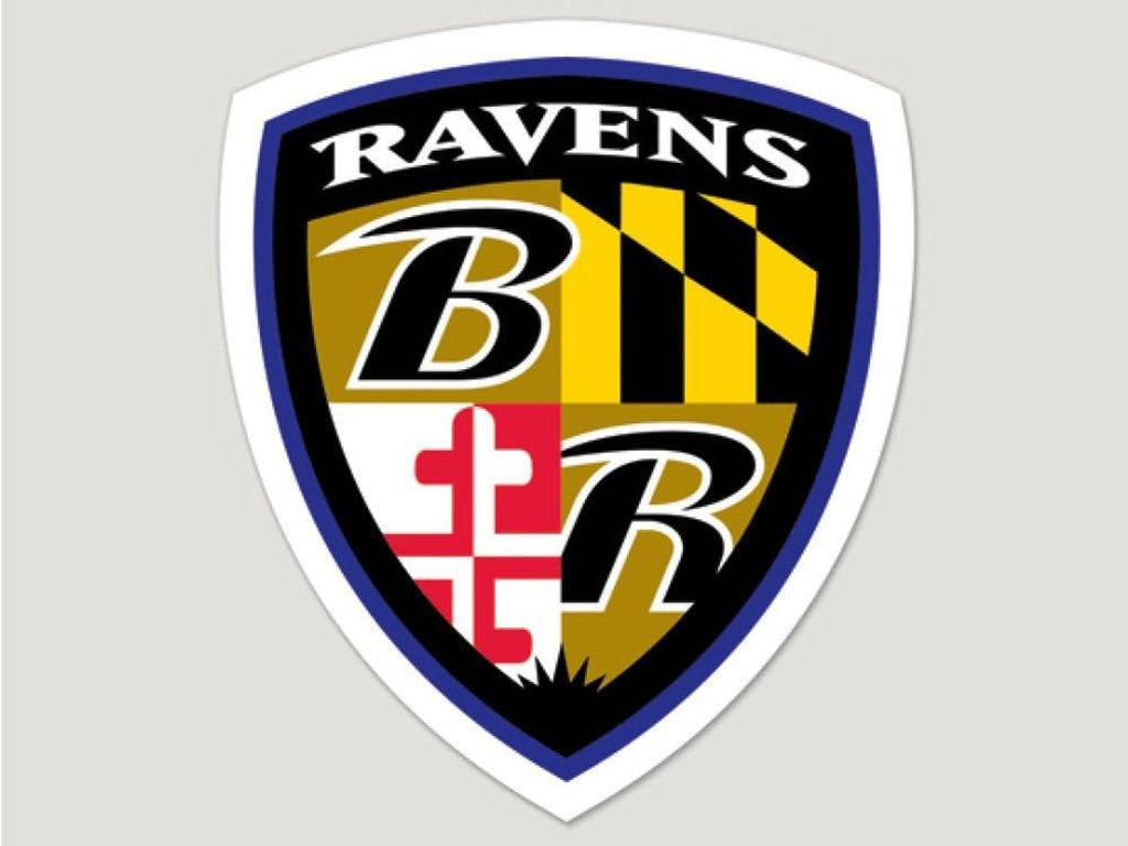 Baltimore Ravens Decal 8x8 Perfect Cut Color Shield Design - Wincraft