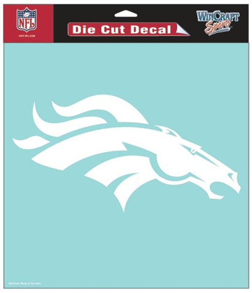 Denver Broncos Decal 8x8 Die Cut White - WinCraft