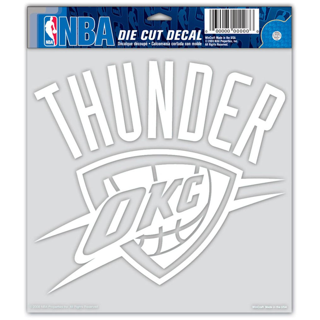 Oklahoma City Thunder Decal 8x8 Die Cut White - Wincraft