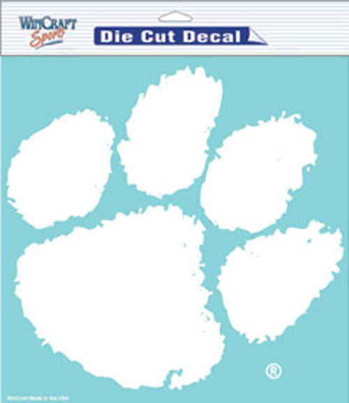 Clemson Tigers Decal 8x8 Die Cut White - WinCraft