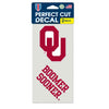 Oklahoma Sooners Set of 2 Die Cut Decals - 0.25