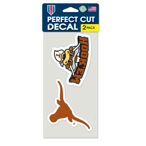 Texas Longhorns Decal 4x4 Perfect Cut Set of 2 - Special Order - 0.25