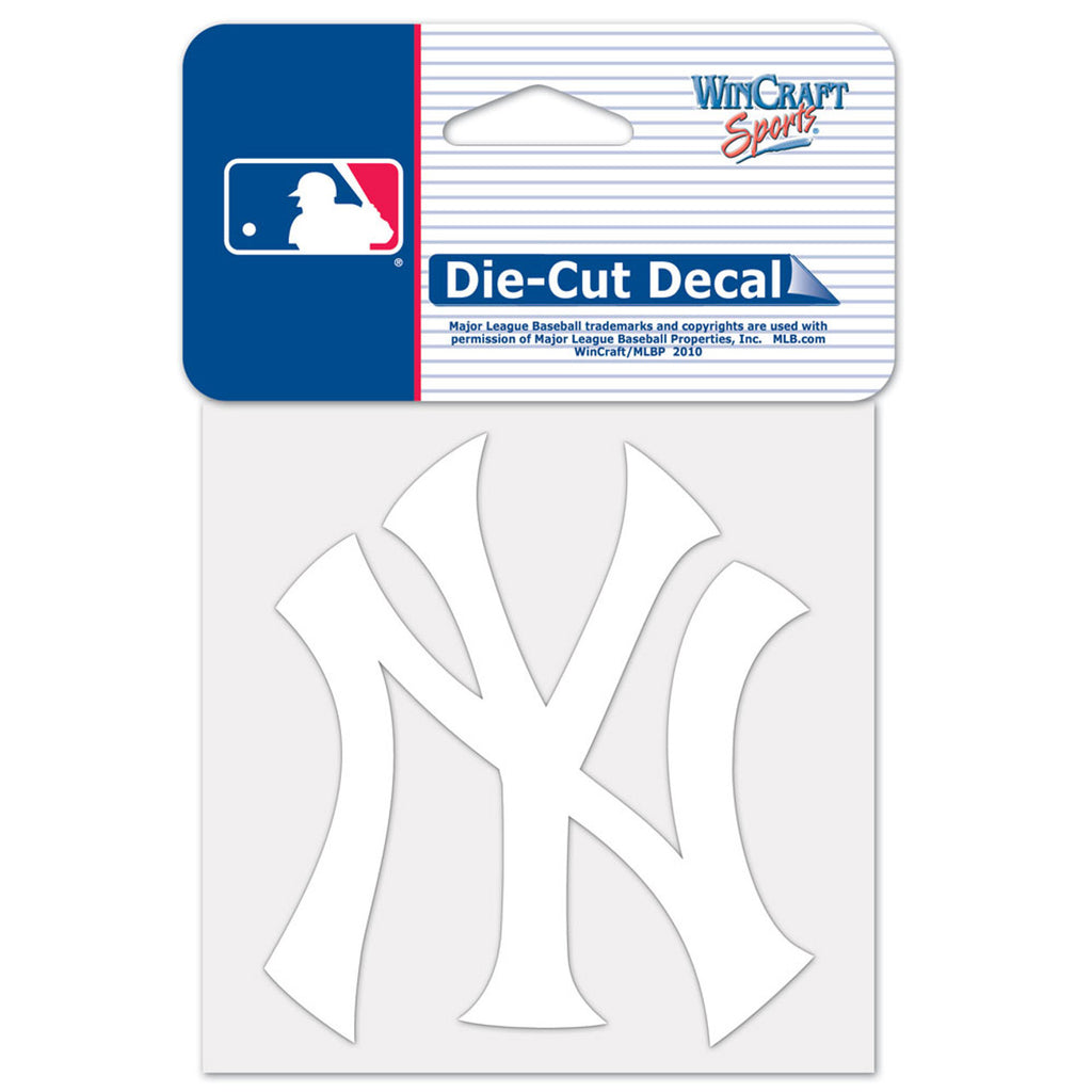 New York Yankees Decal 4x4 Perfect Cut White - Wincraft