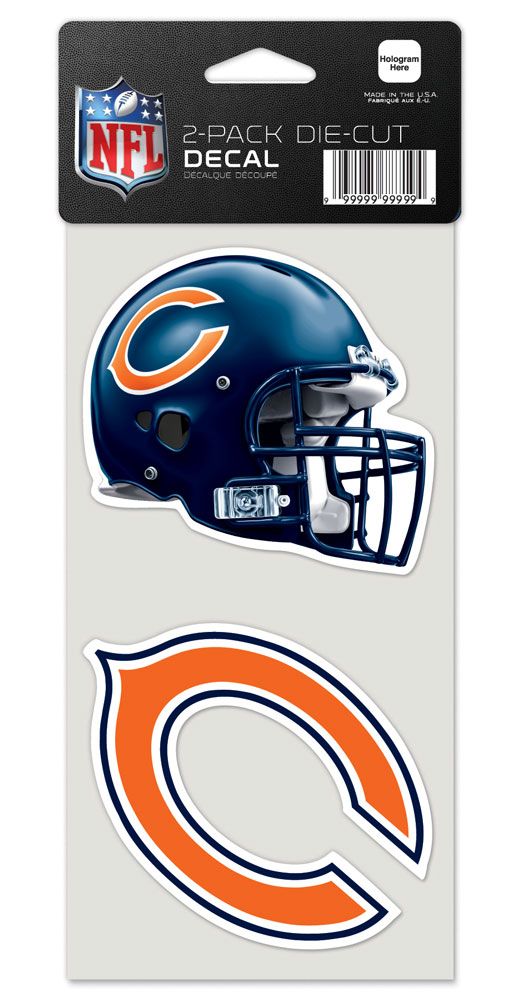 Chicago Bears Set of 2 Die Cut Decals - 0.25